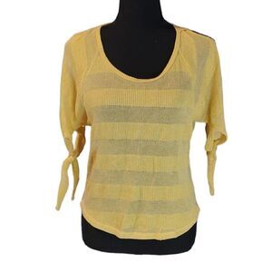 PacSun Kima Yellow Cold Shoulder Top Small